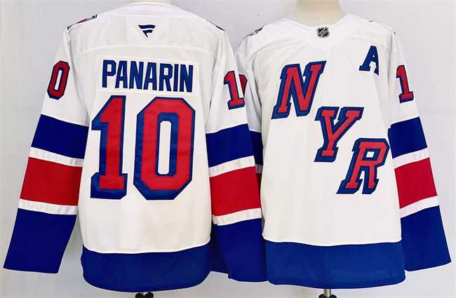 Mens New York Rangers #10 Artemi Panarin White 2024-25 Stadium Series Stitched Jersey->new york rangers->NHL Jersey